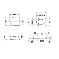Сиденье для унитаза, Duravit, D-Neo, шг 376*441, цвет-белый (ПРОДАЕТСЯ ТОЛЬКО В КОМПЛЕКТЕ С ОСНОВНЫМ ИЗДЕЛИЕМ)