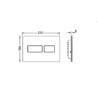 Клавиша смыва, TECE, TECEsolid, для унитаза, шгв 220*6*150, цвет-хром глянцевый