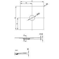 Душевой поддон, , Air, шгв 900*900*16, цвет-белый Bette 7350-000 T2