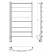 Полотенцесушитель, , Галант 3.0, шгв 632*115*1124, нижнее слева, МЭМ, цвет-шампань Сунержа 020-5800-1060