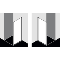 Боковая стенка душевой кабины, Kermi, Liga, ширина, мм-788, высота, мм-2000, фурнитура-серебристый глянцевый, цвет стекла-прозрачный