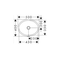 Раковина, , Xuniva D, шгв 450*350*180, отверстия для смесителя-отсутствуют, цвет-белый Hansgrohe 60152450