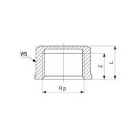 Заглушка, В, 1", бронза (RX), с многогранником