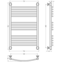 Полотенцесушитель, Сунержа, Богема +, выгнутая, шгв 550*105*862, цвет-шампань