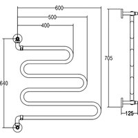 Полотенцесушитель, , Vento, 405, шгв 600*125*705 мм, цвет-золото Margaroli 405GO