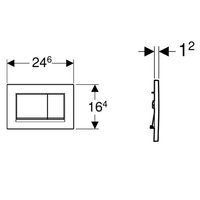 Клавиша смыва, Geberit, Sigma30, для унитаза, шгв 246*12*164, цвет-белый матовый/хром глянцевый/белый матовый