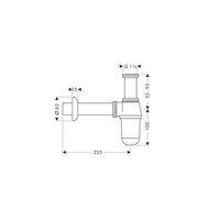 Сифон для раковины, Hansgrohe, цвет-хром