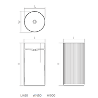 Раковина, , Pedestal Basin, шгв 450*450*900, отверстия для смесителя-отсутствуют, цвет-Red Wine matt DEA Design DD2803 450 17
