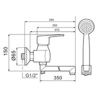 Смеситель для ванны с душем РМС SL50-006E-1 Хром