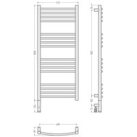 Полотенцесушитель, , Богема 3.1, выгнутая, шгв 432*87*1124, нижнее справа, МЭМ, цвет-шампань Сунержа 020-6002-1040