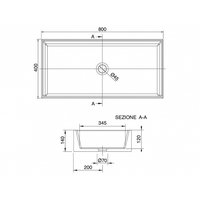 Раковина, Scarabeo Teorema 2.0 шгв 800*400*140 отверстия для смесителя-отсутствуют цвет-белый 5102