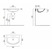 Раковина, GSI, City, шгв 640*480*185, цвет-белый глянцевый