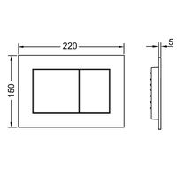 Клавиша смыва, TECE, TECEnow, для унитаза, шгв 220*5*150, цвет-чёрный
