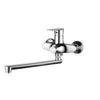 Смеситель для ванны РМС PL6CH-006E с длинным изливом Высокпрочный пластик Хром