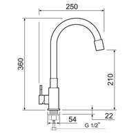 Смеситель для кухни РМС SUS124W-016F с гибким изливом Белый