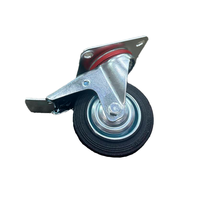 Колесо поворотное резиновое с тормозом SCb 42 100 мм TOR 1001717