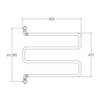 Полотенцесушитель, , Vento, 400/SP, шгв 635*135*645, цвет-хром Margaroli 400SPCR