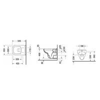 Унитаз, Duravit, D-Code, подвесной, шгв 355*545*430, цвет-белый
