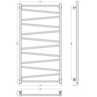 Полотенцесушитель, Сунержа, Сирокко, шгв 650*75*1200, цвет-сталь (без покрытия)