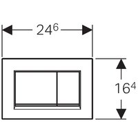Клавиша смыва для унитаза, Geberit Sigma30 шгв 246*12*164 цвет-черный/глянцевый хром/черный 115883KM1
