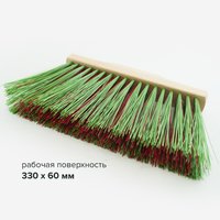 Щетка уличная в сборе 250 мм (прямая щетина) черенок с резьбой Россия 8005907