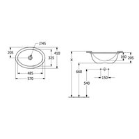 Раковина, Villeroy&Boch Loop&Friends шгв 485*325*215 отверстия для смесителя-отсутствуют CeramicPlus цвет-альпийский белый Villeroy&Boch 4A5400R1