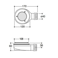 Сифон, Globo, DOCCIAPIETRA, для поддона, цвет-серый