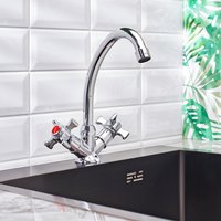 Смеситель для кухни BOOU BA5333-8F-B723 двуручковый Латунь