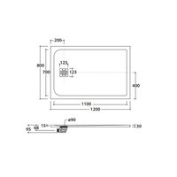 Душевой поддон, Globo DOCCIAPIETRA шгв 1200*800*30 с антислипом BATAFORM цвет-белый DP12080501