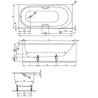 Ванна, Bette, BetteComodo, шгв 1700*750*450, BetteGlasur® Plus, цвет-Snow