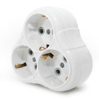 Разветвитель электрический евро (с заземлением), 3 гнезда, треугольник, 16А. белый Jilion 9533882