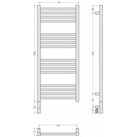 Полотенцесушитель, , Модус 3.1, шгв 430*75*1120, нижнее слева, МЭМ, цвет-чёрный матовый Сунержа 31-5900-1040