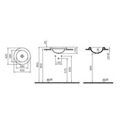 Раковина, Vitra, Liquid, шгв 400*400*155, отверстия для смесителя-отсутствуют, VitrA Clean, цвет-белый