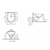 Биде, Vitra, Istanbul, подвесной, шгв 445*520*400, VitrA Clean, цвет-белый