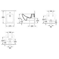 Биде, Villeroy&Boch, Venticello, подвесной, шгв 375*560*285, цвет-альпийский белый