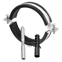 RU-HT Хомут трубный металлический HUMALT  М8 (20-24) 1/2" с гайкой,шпилькой-шурупом и дюбелем