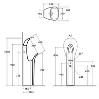 Писсуар, Globo, OLIVIA, шгв 300*330*1030, CERASLIDE, BATAFORM, цвет-белый