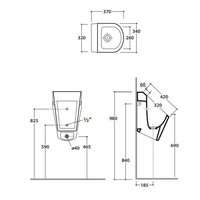 Писсуар, Globo, FORTY3, шгв 340*370*570, CERASLIDE, BATAFORM, цвет-белый