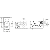 Унитаз, Villeroy&Boch, Subway 2.0, подвесной, шгв 370*560*365, цвет-альпийский белый