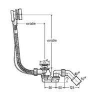 Слив-перелив для ванны, Viega, Simplex,  цвет-хром
