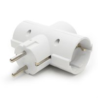Разветвитель электрический евро (с заземлением), 3 гнезда, стандарт, 16А. белый Jilion 9533884