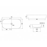 Раковина, Scarabeo Glam шгв 760*390*140 отверстия для смесителя-отсутствуют BIOKER цвет-Ardesia 180349BK