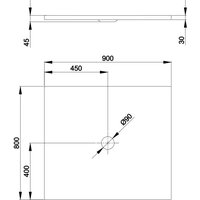 Душевой поддон, Bette, BetteFloor, шгв 900*800*45, с антислипом, цвет-белый