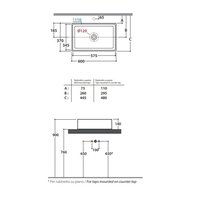 Раковина, Globo, FORTY3, шгв 600*370*140, отверстия для смесителя-отсутствуют, CERASLIDE, BATAFORM, цвет-белый