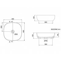 Раковина, Scarabeo Glam шгв 400*400*125 отверстия для смесителя-отсутствуют BIOKER цвет-Ardesia 180649BK