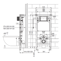 Инсталляция, TECE, TECEspring profil, для подвесного унитаза, шгв 506*200*1144