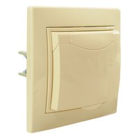 Розетка 1 гнездо с крышкой (с/з, с/к) С/У. бежевый Jilion 9533173