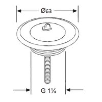 Донный клапан, Kludi, универсальный, 1 1/4", цвет-хром/черный