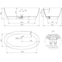 Ванна, , ALDA Nuova, шгв 1780*920*580, цвет-белый глянцевый Salini 101911G