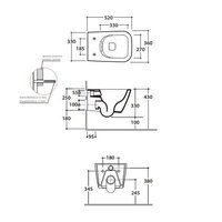 Унитаз, , STONE, подвесной, шгв 360*520*330, CERASLIDE, BATAFORM, цвет-белый Globo STS05BI